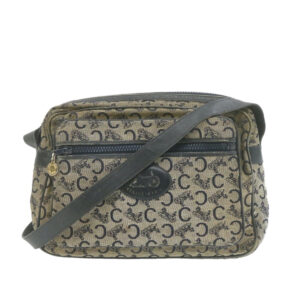 CELINE Horse Carriage C Macadam Canvas Shoulder Bag Navy Blue  fm272