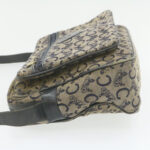 CELINE Horse Carriage C Macadam Canvas Shoulder Bag Navy Blue  fm272