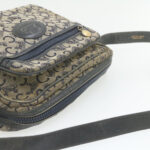 CELINE Horse Carriage C Macadam Canvas Shoulder Bag Navy Blue  fm272