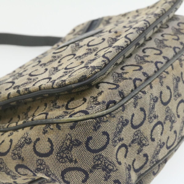 CELINE Horse Carriage C Macadam Canvas Shoulder Bag Navy Blue  fm272