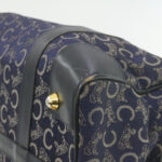 CELINE horse carriage C Macadam Canvas Hand Bag Navy Blue  fm274
