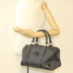 CELINE horse carriage C Macadam Canvas Hand Bag Navy Blue  fm274