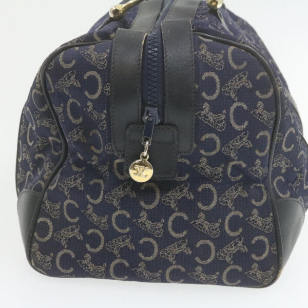 CELINE horse carriage C Macadam Canvas Hand Bag Navy Blue  fm274