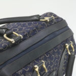 CELINE horse carriage C Macadam Canvas Hand Bag Navy Blue  fm274