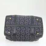 CELINE horse carriage C Macadam Canvas Hand Bag Navy Blue  fm274