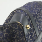 CELINE horse carriage C Macadam Canvas Hand Bag Navy Blue  fm274