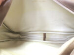 CHRISTIAN DIOR Vintage brown beige suede leather shoulder bag with golden CD motif