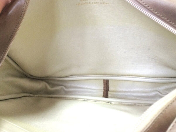 CHRISTIAN DIOR Vintage brown beige suede leather shoulder bag with golden CD motif