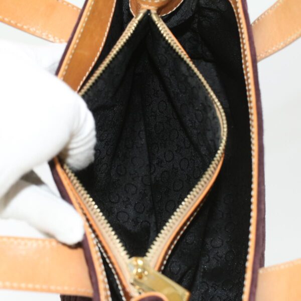 CELINE Macadam Canvas Clutch Hand Bag PVC Leather 3Set Brown purple  im395