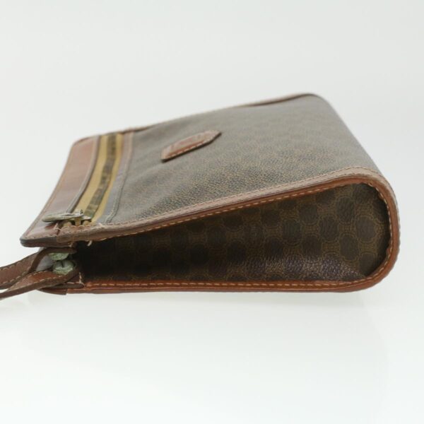 CELINE Macadam Canvas Clutch Hand Bag PVC Leather 3Set Brown purple  im395