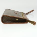 CELINE Macadam Canvas Clutch Hand Bag PVC Leather 3Set Brown purple  im395