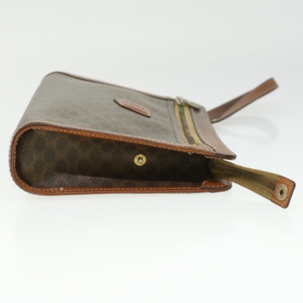 CELINE Macadam Canvas Clutch Hand Bag PVC Leather 3Set Brown purple  im395