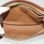 CELINE Macadam Canvas Clutch Hand Bag PVC Leather 3Set Brown purple  im395