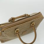 CELINE Macadam Canvas Clutch Hand Bag PVC Leather 3Set Brown purple  im395