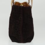 CELINE Macadam Canvas Clutch Hand Bag PVC Leather 3Set Brown purple  im395