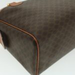 CELINE Macadam Canvas Hand Bag PVC Leather Brown  lt678