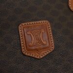 CELINE Macadam Canvas Hand Bag PVC Leather Brown  lt678