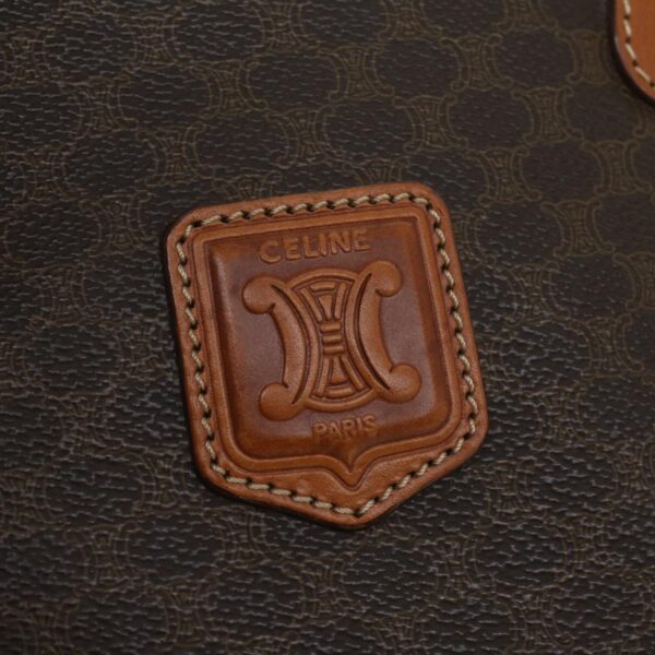CELINE Macadam Canvas Hand Bag PVC Leather Brown  lt678