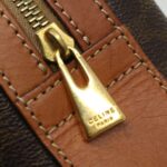 CELINE Macadam Canvas Hand Bag PVC Leather Brown  lt678