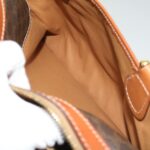 CELINE Macadam Canvas Hand Bag PVC Leather Brown  lt678