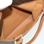 CELINE Macadam Canvas Hand Bag PVC Leather Brown  lt678