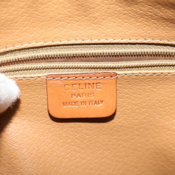 CELINE Macadam Canvas Hand Bag PVC Leather Brown  lt678