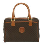 CELINE Macadam Canvas Hand Bag PVC Leather Brown  lt678