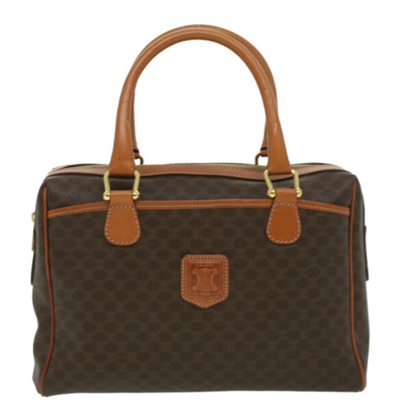 CELINE Macadam Canvas Hand Bag PVC Leather Brown  lt678