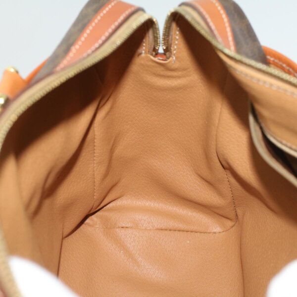 CELINE Macadam Canvas Hand Bag PVC Leather Brown  lt678