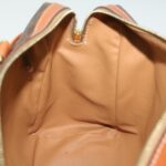CELINE Macadam Canvas Hand Bag PVC Leather Brown  lt678