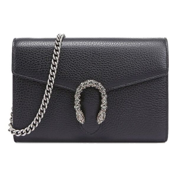 (WMNS) GUCCI Dionysus Tiger Head Leather Chain Shoulder Messenger Bag Mini Black 401231-CAOGN-8176