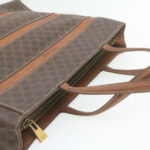 CELINE Macadam Canvas Tote Bag PVC Leather Brown  rd1995