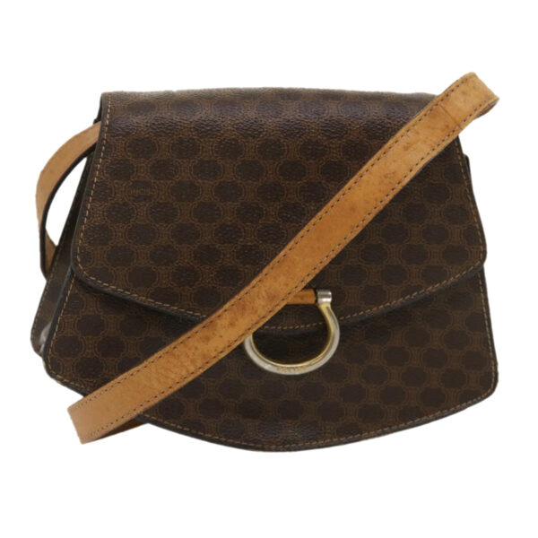 CELINE Macadam Canvas 2Way Shoulder Bag Brown  rd2081