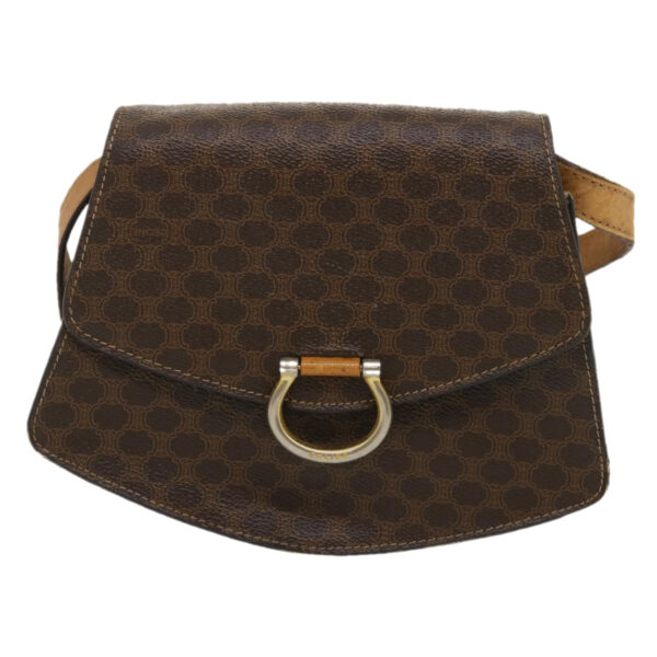 CELINE Macadam Canvas 2Way Shoulder Bag Brown  rd2081