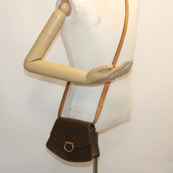 CELINE Macadam Canvas 2Way Shoulder Bag Brown  rd2081
