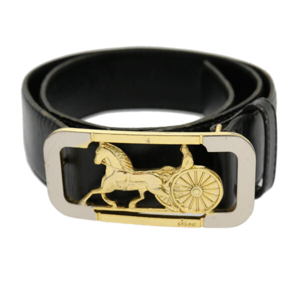 CELINE Horse Carriage Belt Black  rd2136