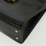 CELINE Horse Carriage Hand Bag Leather Black  rd3150