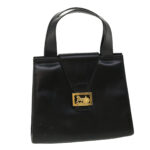CELINE Horse Carriage Hand Bag Leather Black  rd3150
