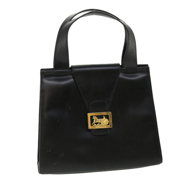 CELINE Horse Carriage Hand Bag Leather Black  rd3150