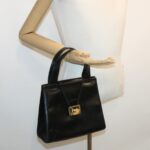 CELINE Horse Carriage Hand Bag Leather Black  rd3150