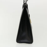 CELINE Horse Carriage Hand Bag Leather Black  rd3150