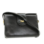 CELINE Horse Carriage Shoulder Bag Black Leather  rd764