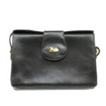 CELINE Horse Carriage Shoulder Bag Black Leather  rd764