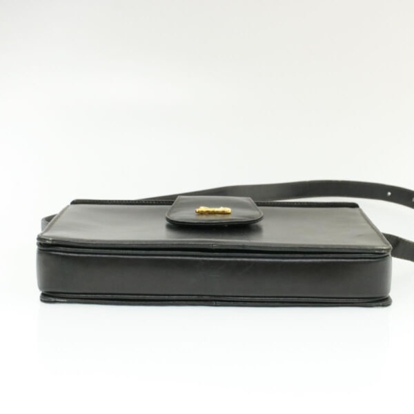 CELINE Horse Carriage Shoulder Bag Black Leather  rd764