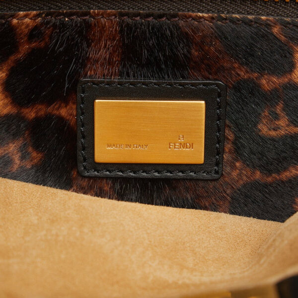Fendi Peekaboo Medium Handbag Shoulder Bag 8BN226 Black Leather