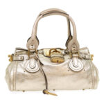 Chloe Paddington Hand Bag Leather Gold Tone tb711