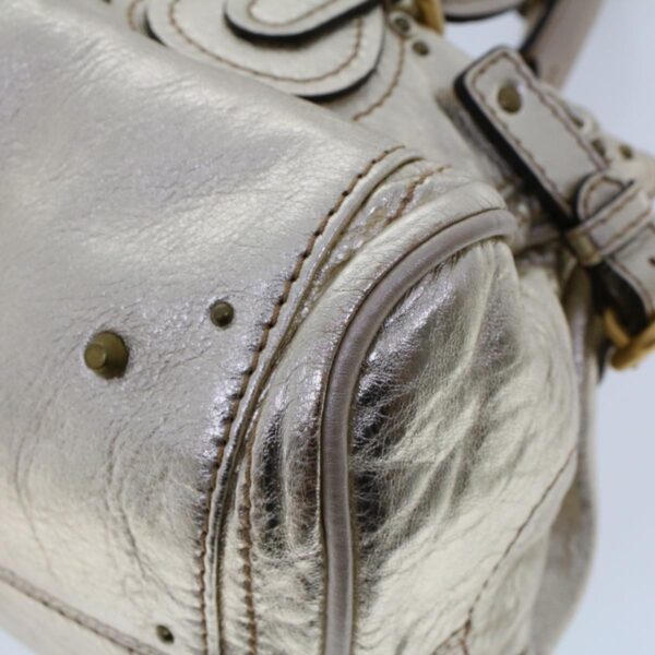 Chloe Paddington Hand Bag Leather Gold Tone tb711