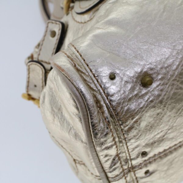 Chloe Paddington Hand Bag Leather Gold Tone tb711