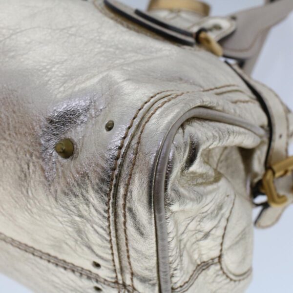 Chloe Paddington Hand Bag Leather Gold Tone tb711