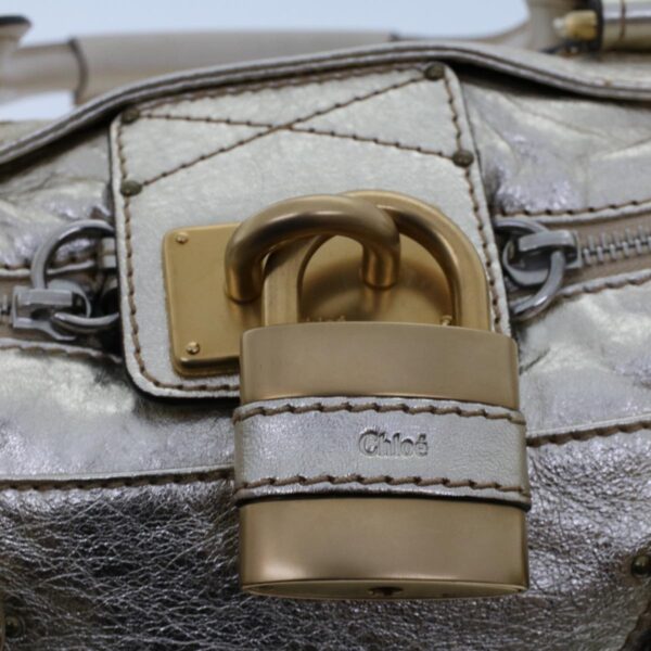 Chloe Paddington Hand Bag Leather Gold Tone tb711